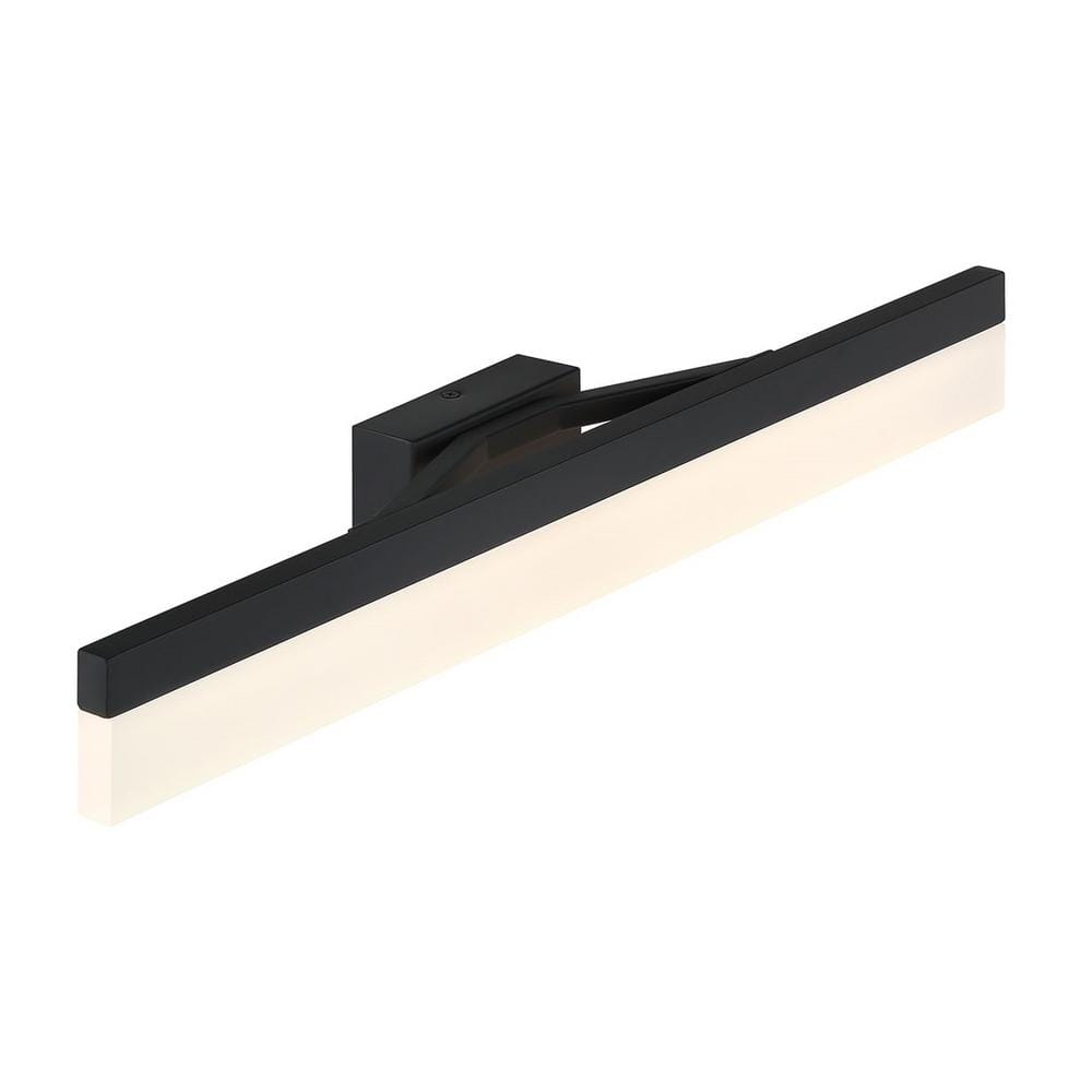 Hampton Bay Eldridge 24 in. Matte Black 1-Light LED Bathroom Vanity Light Bar