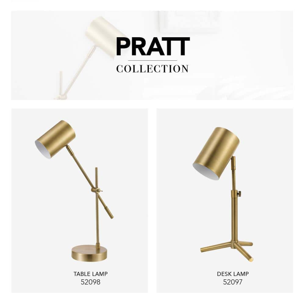 Globe Electric Pratt 20 in. Matte Brass Desk Lamp