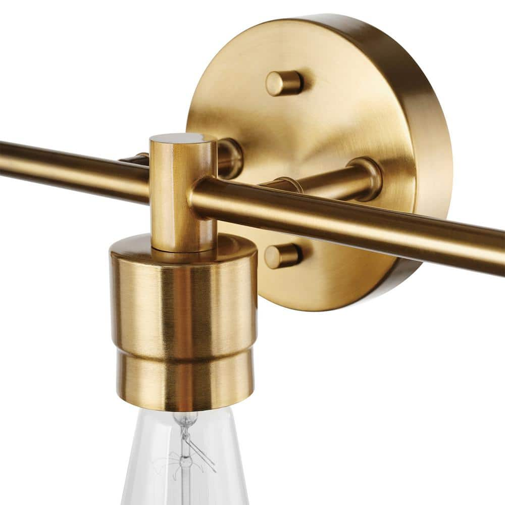 Globe Electric Alexandria 21.4 in. 3-Light Matte Brass Vanity Light with Bath Set (5-Piece)