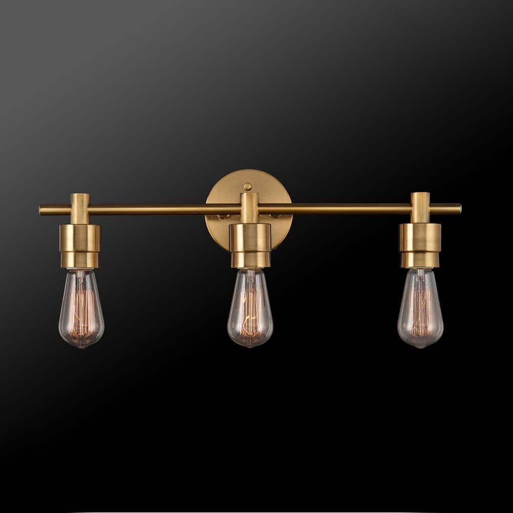 Globe Electric Alexandria 21.4 in. 3-Light Matte Brass Vanity Light with Bath Set (5-Piece)