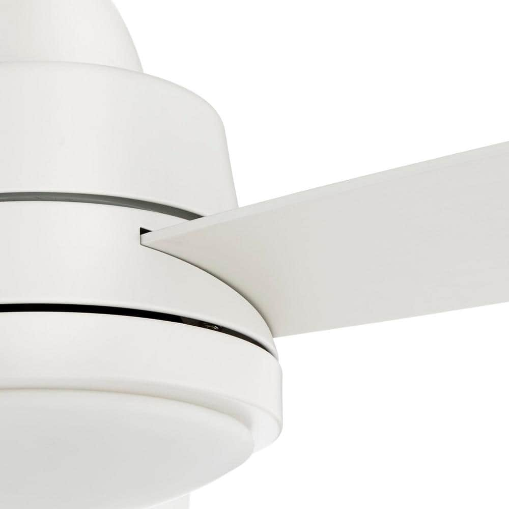 Hampton Bay Caprice 52 in. Integrated LED Indoor Matte White Ceiling Fan with Light Kit and Remote Control