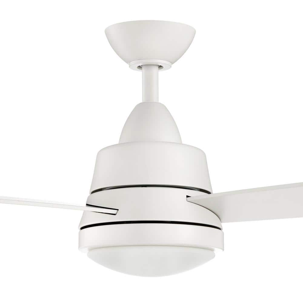 Hampton Bay Caprice 52 in. Integrated LED Indoor Matte White Ceiling Fan with Light Kit and Remote Control