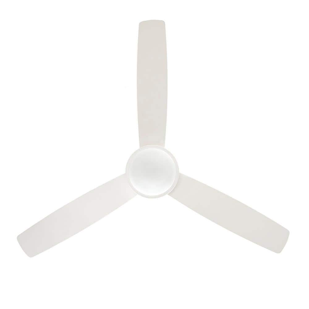 Hampton Bay Caprice 52 in. Integrated LED Indoor Matte White Ceiling Fan with Light Kit and Remote Control