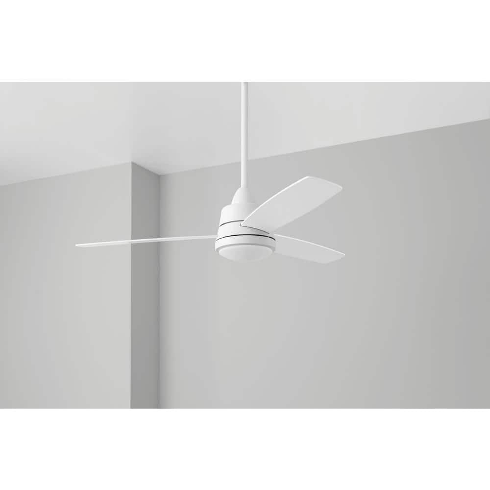 Hampton Bay Caprice 52 in. Integrated LED Indoor Matte White Ceiling Fan with Light Kit and Remote Control