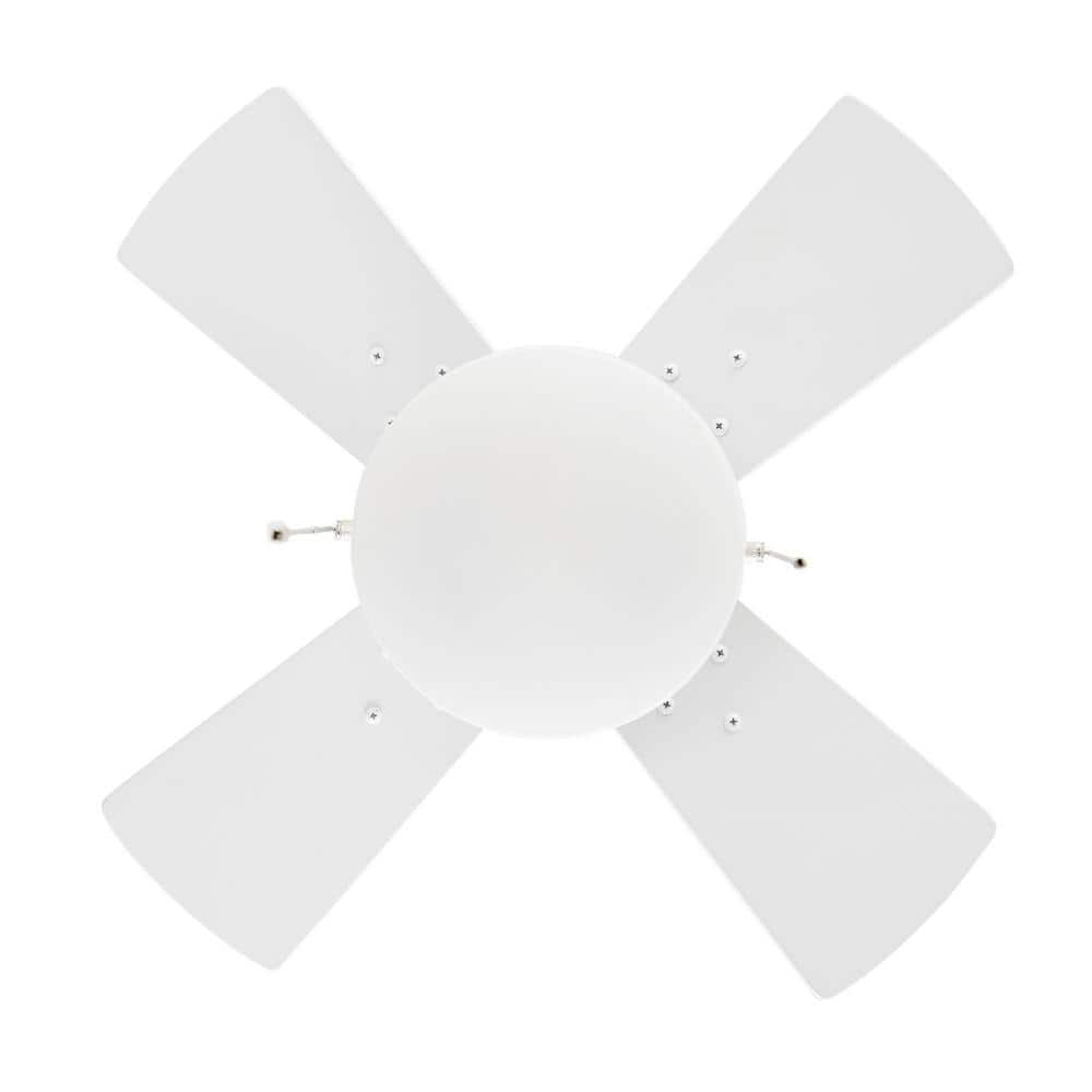 Hampton Bay Metarie II 24 in. Indoor Matte White Ceiling Fan with Light