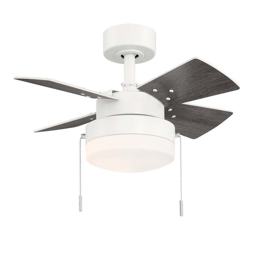 Hampton Bay Metarie II 24 in. Indoor Matte White Ceiling Fan with Light