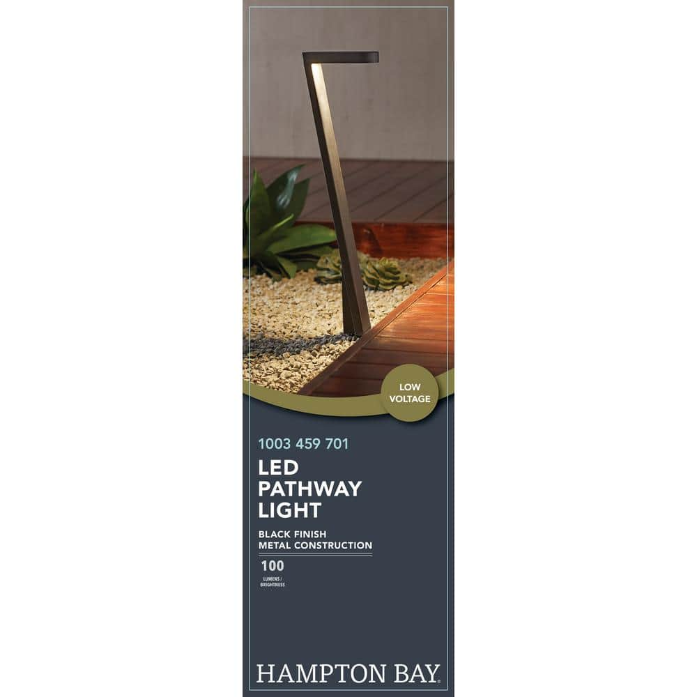 Hampton Bay 9-Watt Millennium Black Outdoor Integrated LED Landscape Path Light