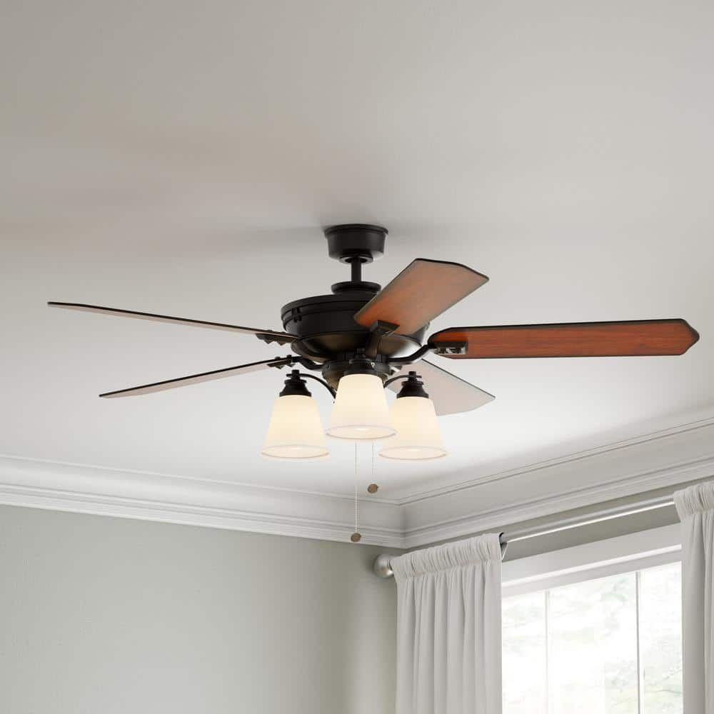 Hampton Bay Beverley II 52 in. Indoor Natural Iron Ceiling Fan with Light Kit