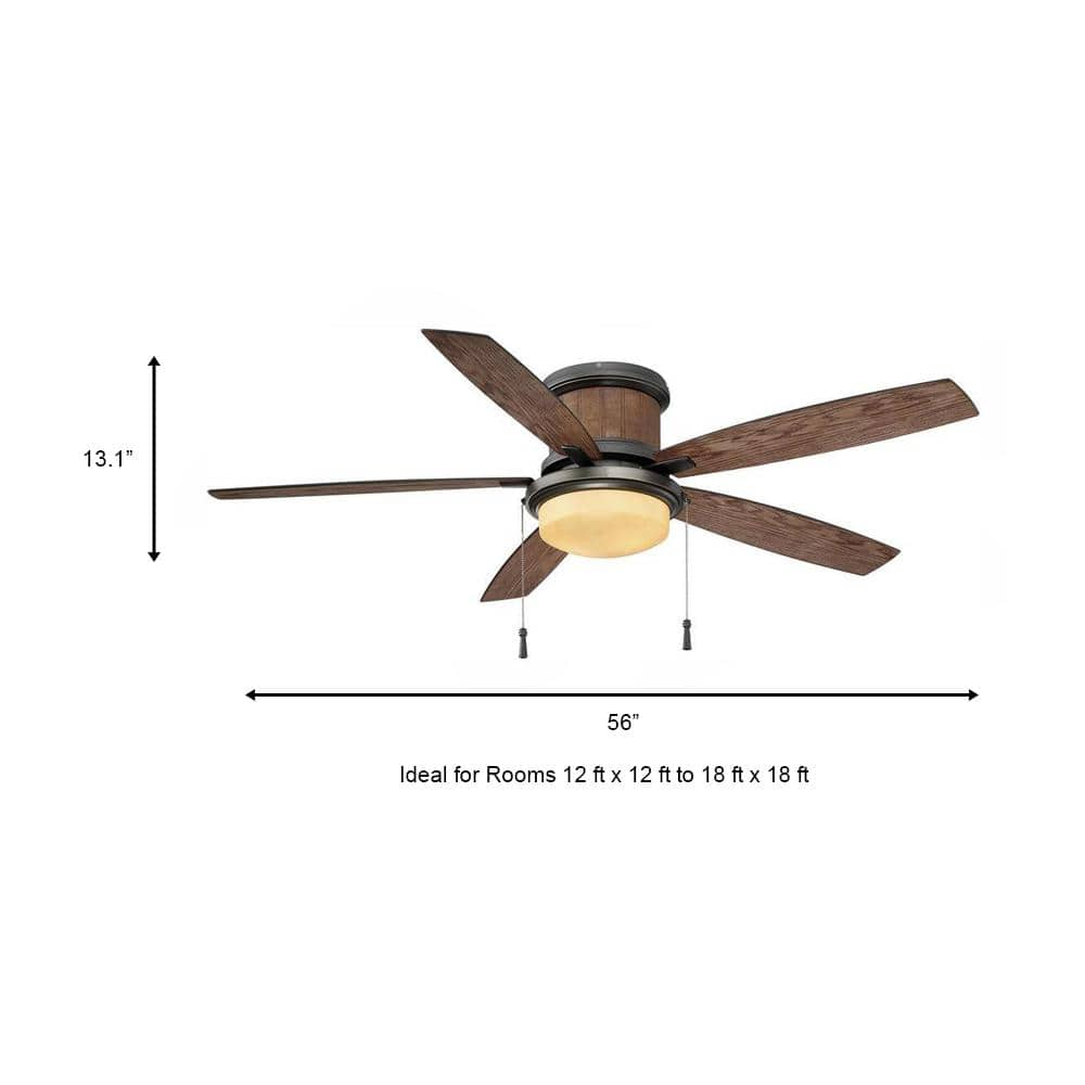 Hampton Bay Roanoke 56 in. LED Indoor/Outdoor in Natural Iron Ceiling Fan