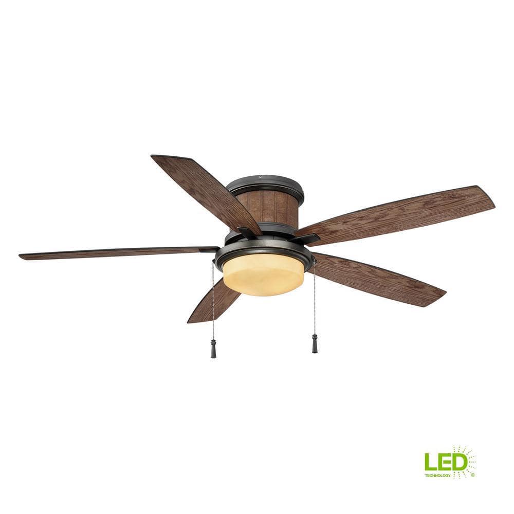 Hampton Bay Roanoke 56 in. LED Indoor/Outdoor in Natural Iron Ceiling Fan