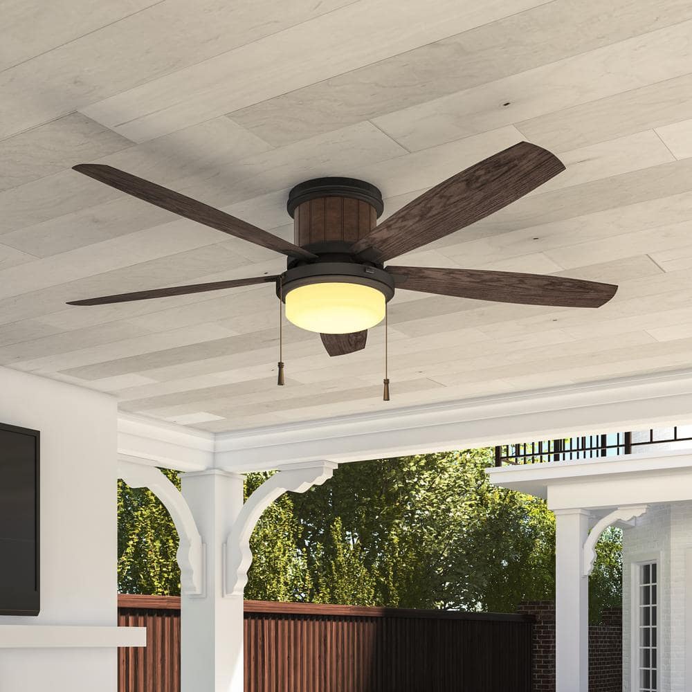 Hampton Bay Roanoke 56 in. LED Indoor/Outdoor in Natural Iron Ceiling Fan