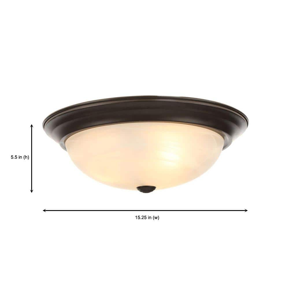 Designers Fountain Decorative Flushmount 15" Large 3-Light Oil Rubbed Bronze Ceiling Flush Mount