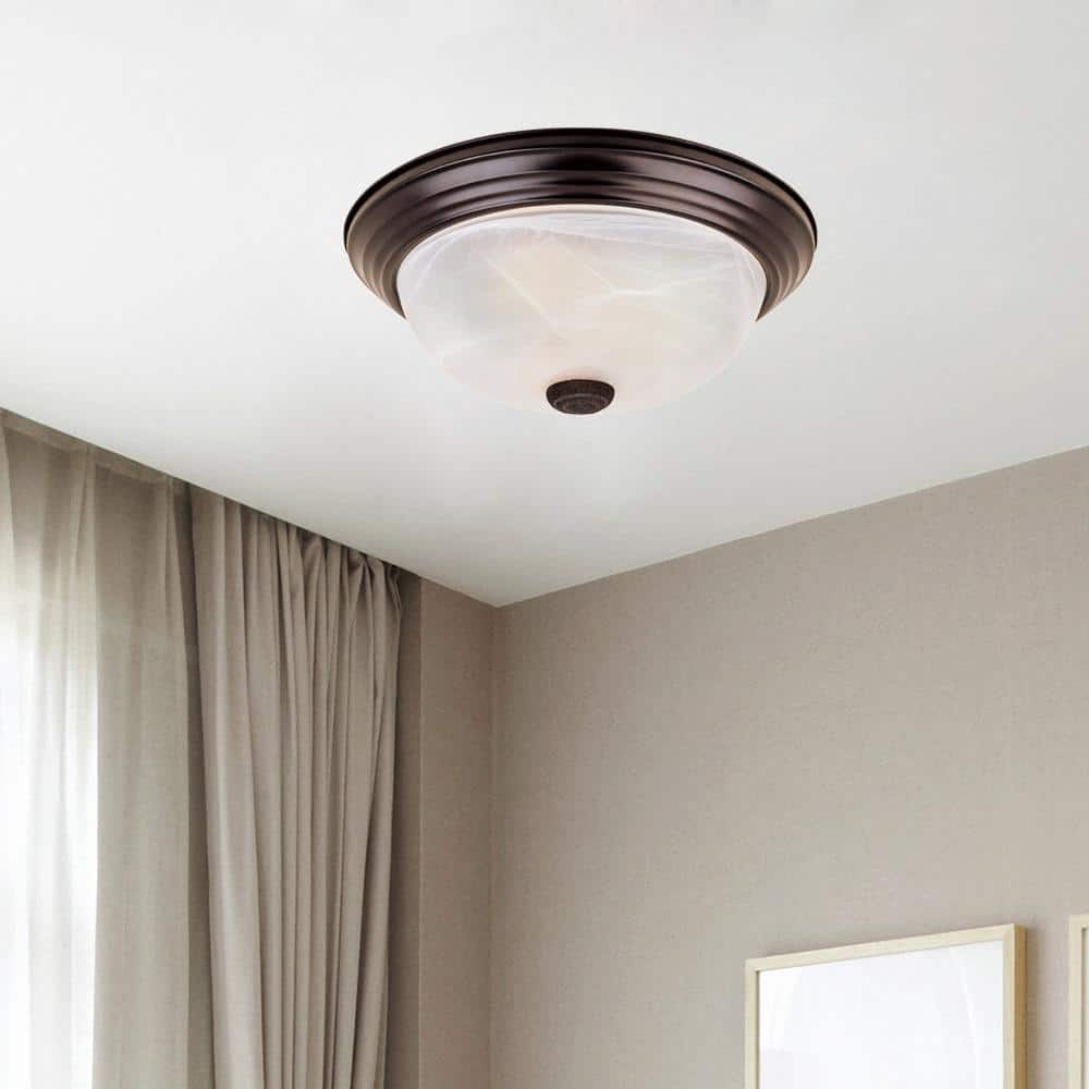 Designers Fountain Decorative Flushmount 15" Large 3-Light Oil Rubbed Bronze Ceiling Flush Mount