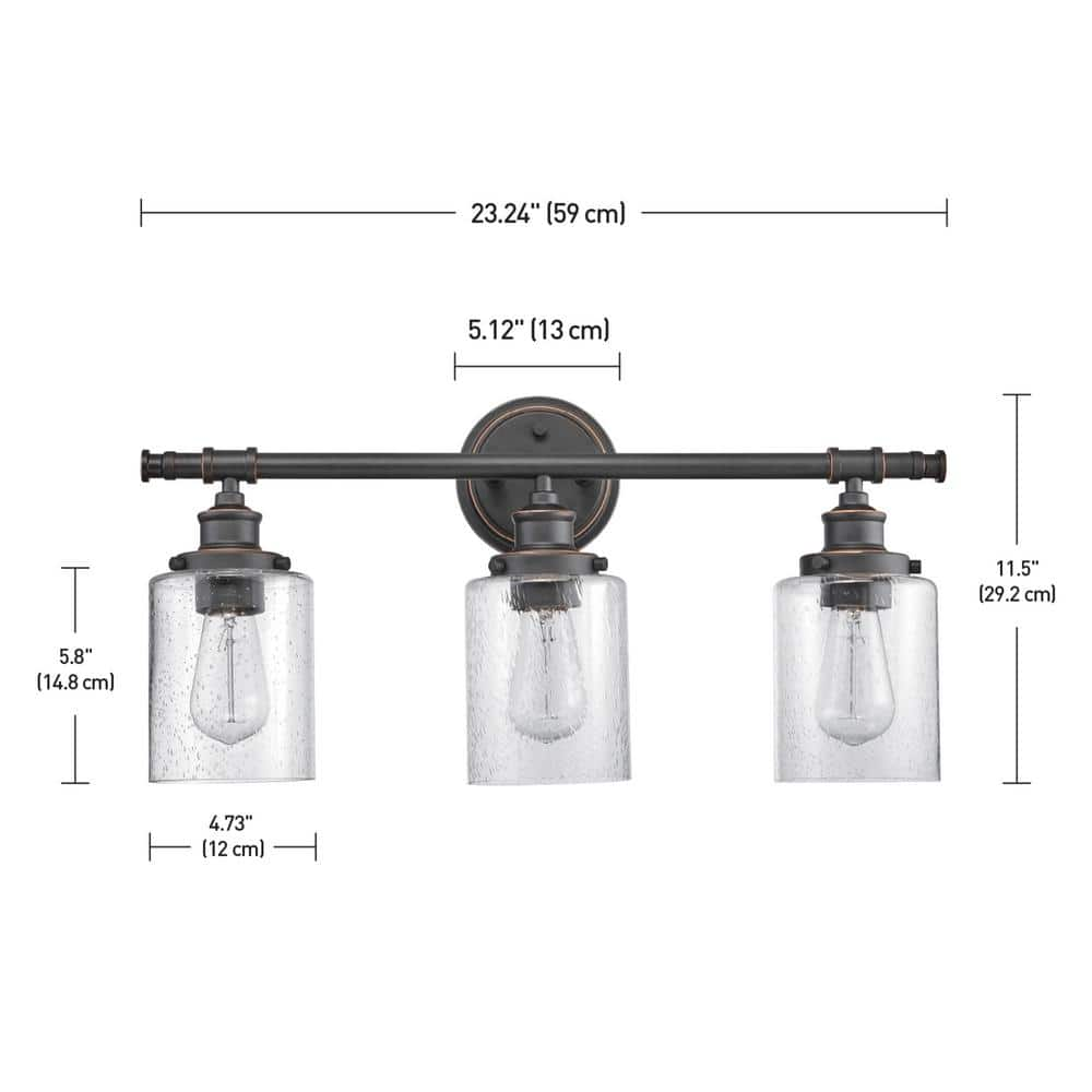 Globe Electric Camden 5-Piece All-In-One Bronze Bathroom Vanity Light Set