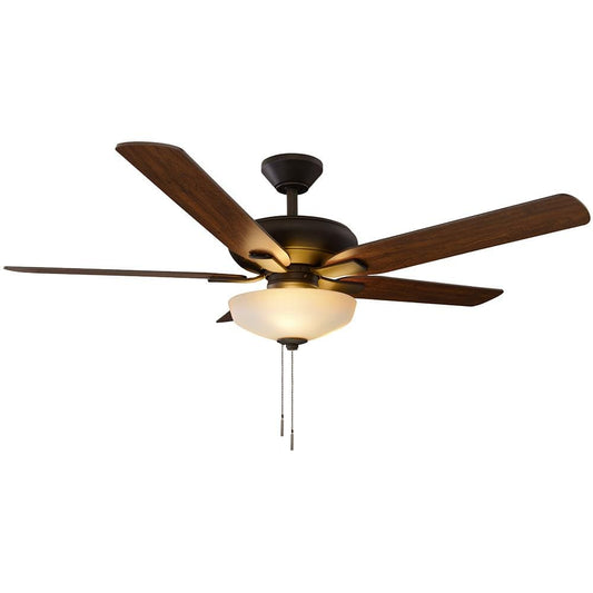 Hampton Bay Holly Springs 52 in. LED Indoor Oil-Rubbed Bronze Ceiling Fan with Light Kit