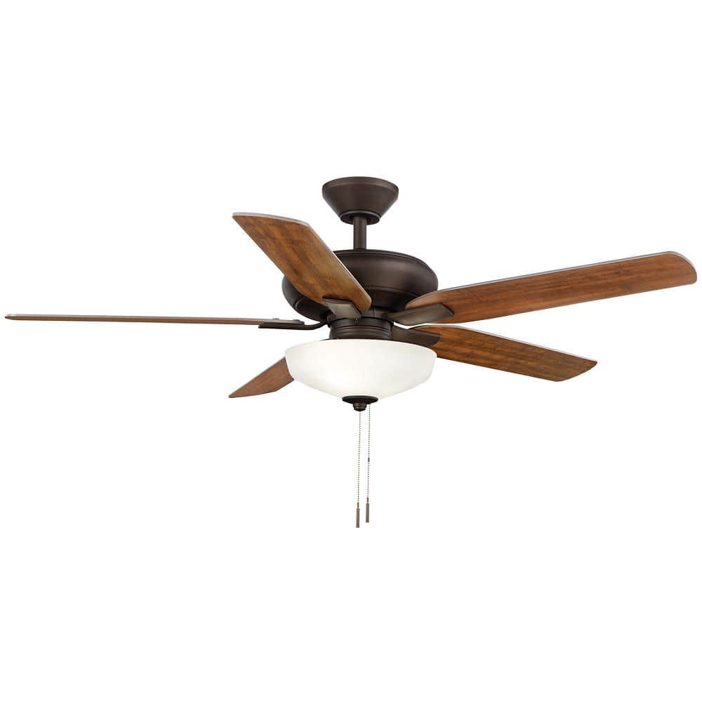 Hampton Bay Holly Springs 52 in. LED Indoor Oil-Rubbed Bronze Ceiling Fan with Light Kit