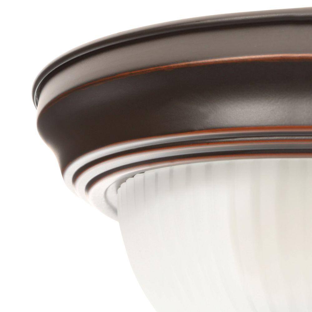 Hampton Bay 11 in. 2-Light Oil-Rubbed Bronze Flush Mount (2-Pack)