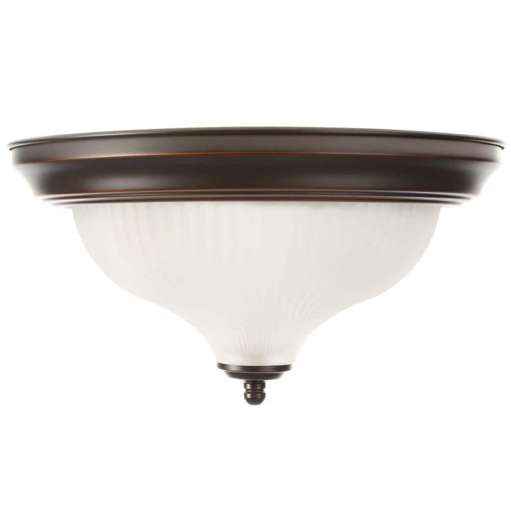 Hampton Bay 11 in. 2-Light Oil-Rubbed Bronze Flush Mount (2-Pack)