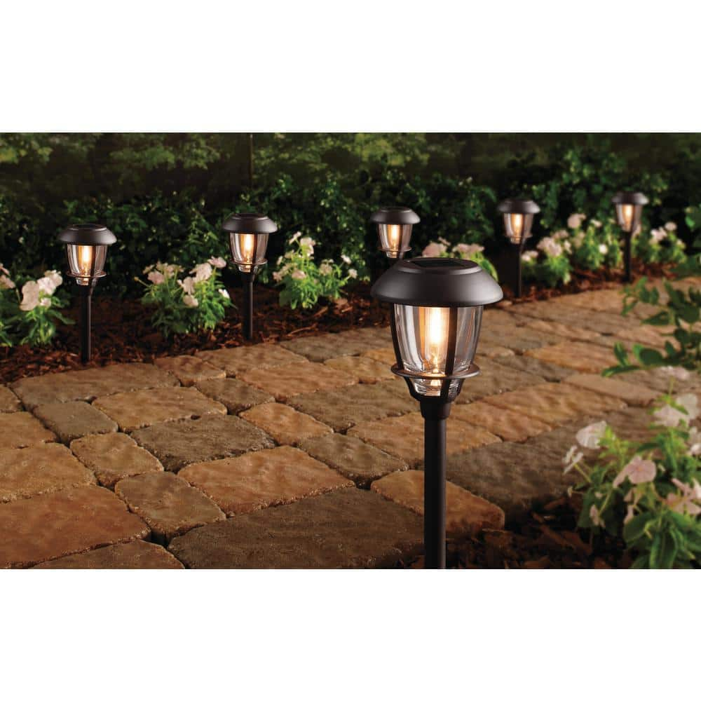 Hampton Bay Solar Oil Rubbed Bronze Outdoor Filament LED Bulb 6-Lumens Landscape Path Light with Glass Lens (6-Pack)