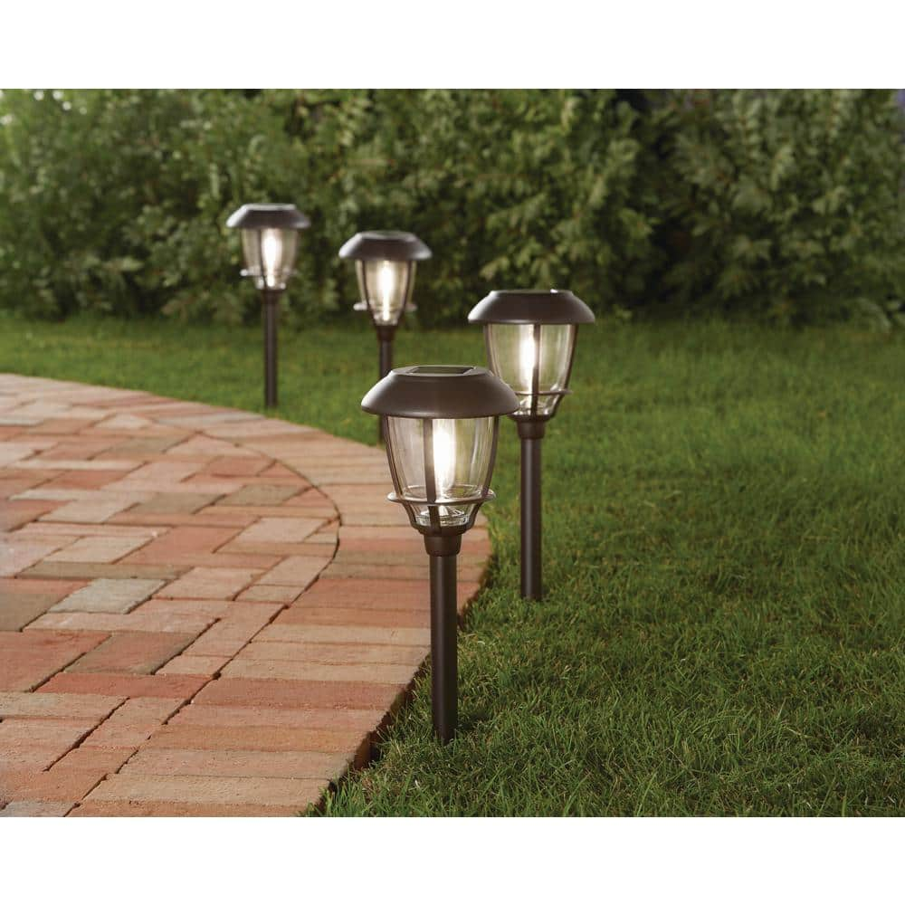 Hampton Bay Solar Oil Rubbed Bronze Outdoor Filament LED Bulb 6-Lumens Landscape Path Light with Glass Lens (6-Pack)