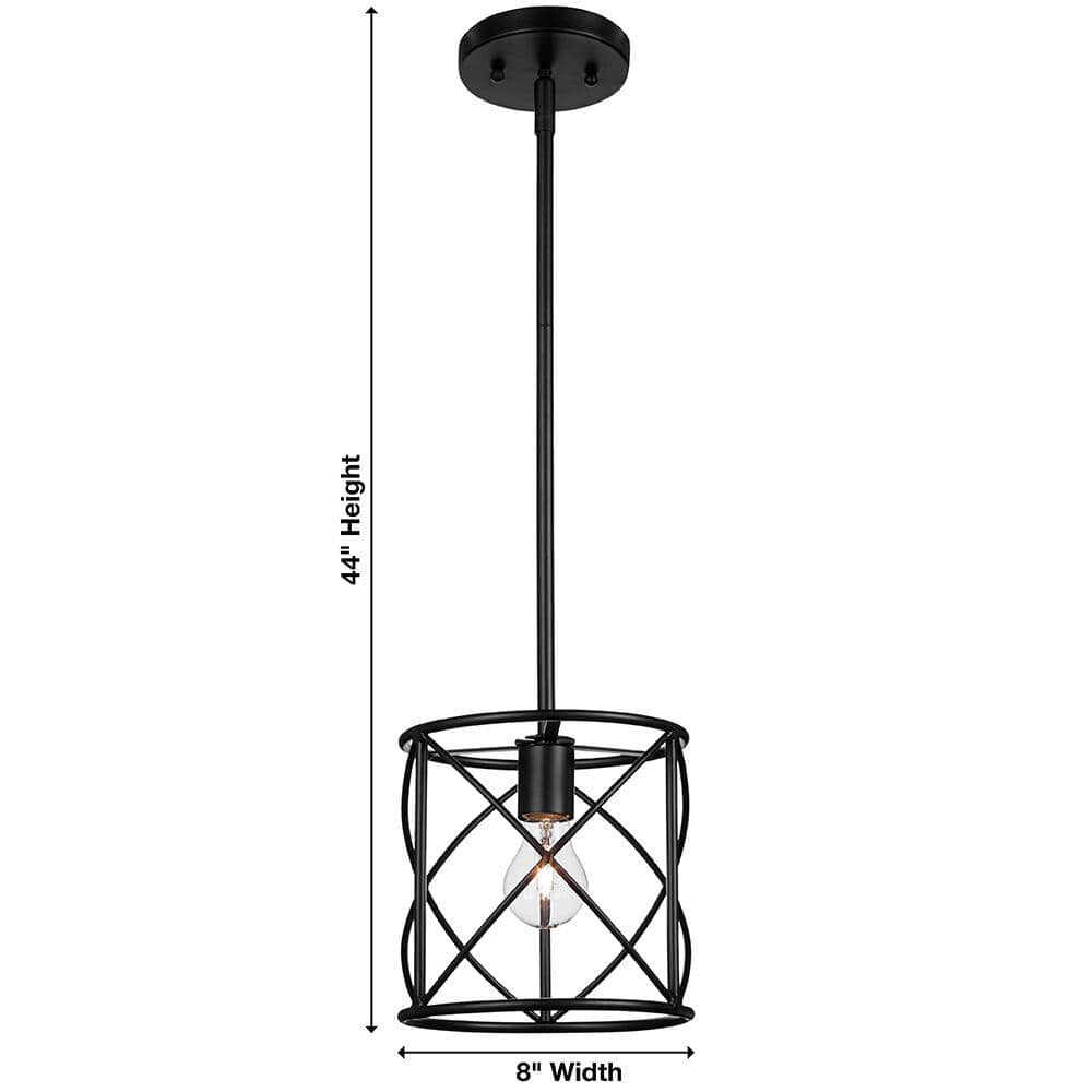 Hampton Bay Hastings 1-Light Satin Bronze Ceiling Mounted Pendant Light