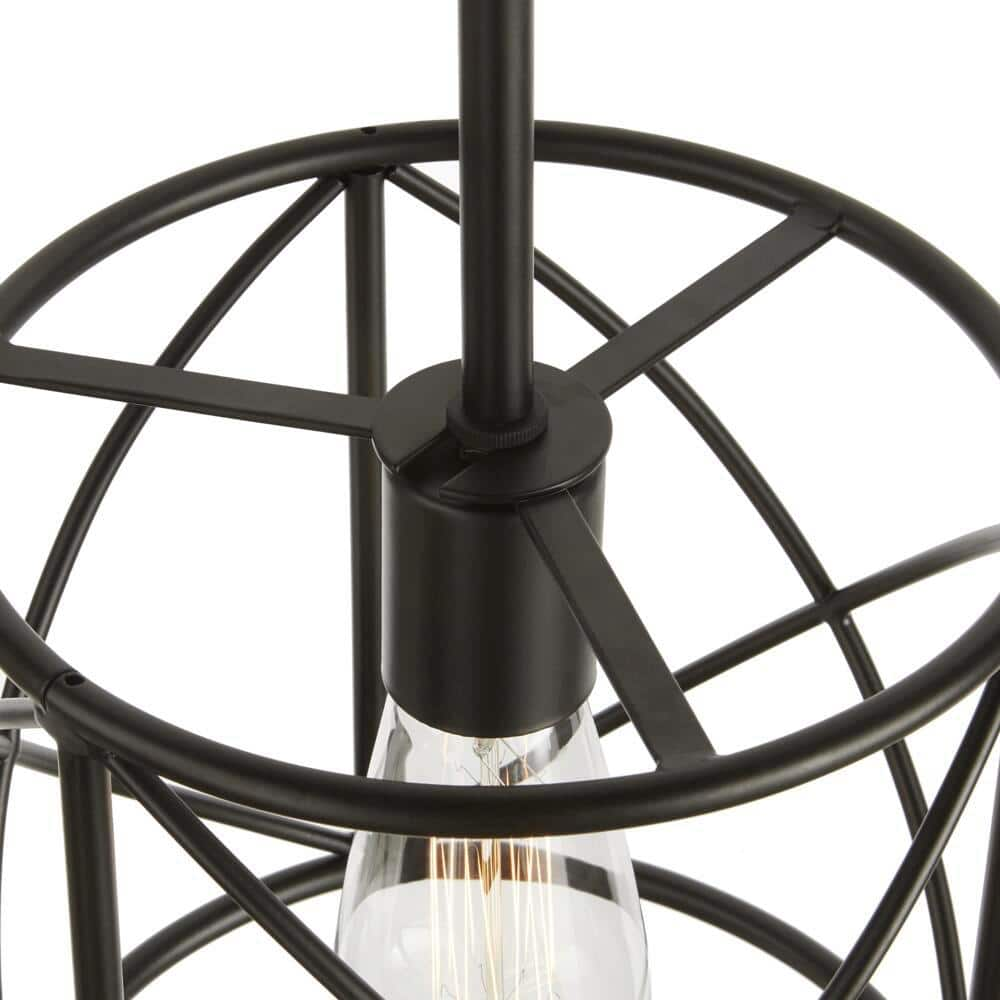 Hampton Bay Hastings 1-Light Satin Bronze Ceiling Mounted Pendant Light