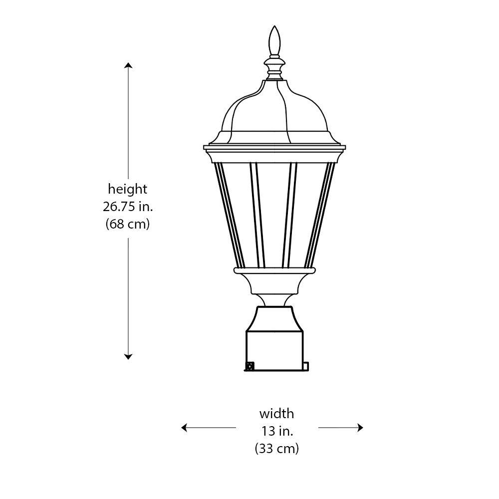 Bel Air Lighting Classical 3-Light White Outdoor Lamp Post Light with Clear Glass