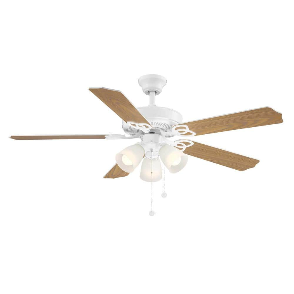 Brookhurst 52 in. LED Indoor White Ceiling Fan with Light Kit