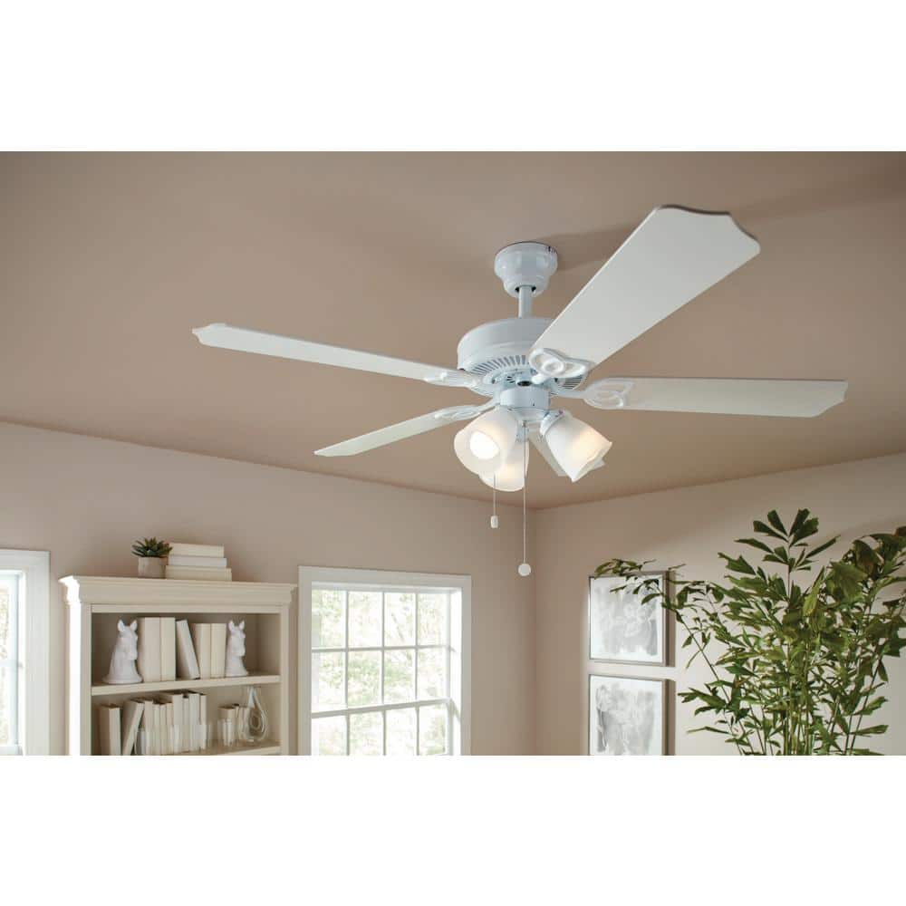 Brookhurst 52 in. LED Indoor White Ceiling Fan with Light Kit