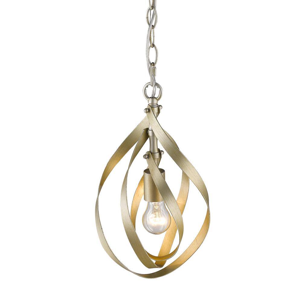 Golden Lighting Nicolette 1-Light White Gold Pendant