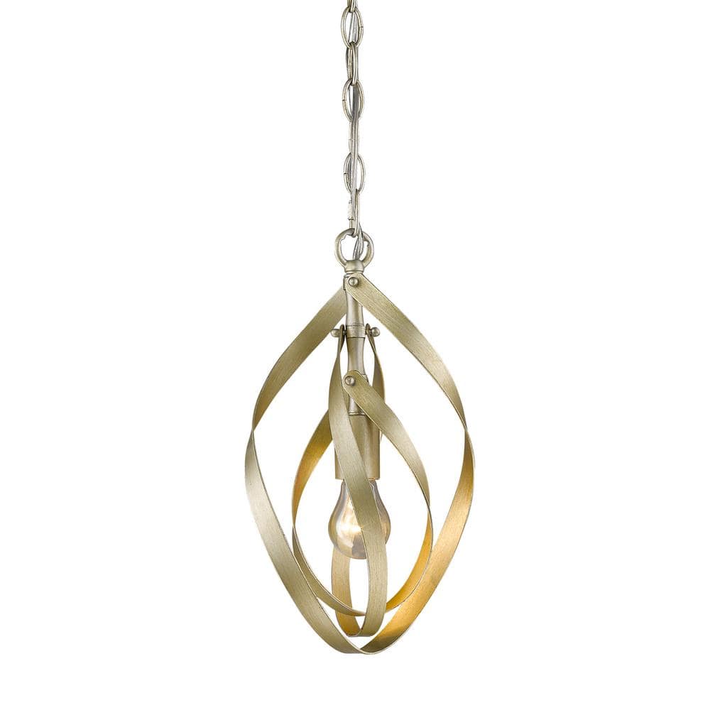 Golden Lighting Nicolette 1-Light White Gold Pendant