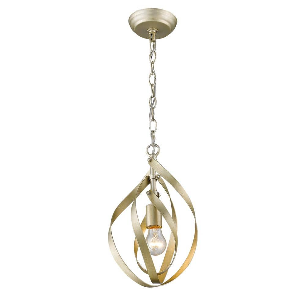 Golden Lighting Nicolette 1-Light White Gold Pendant