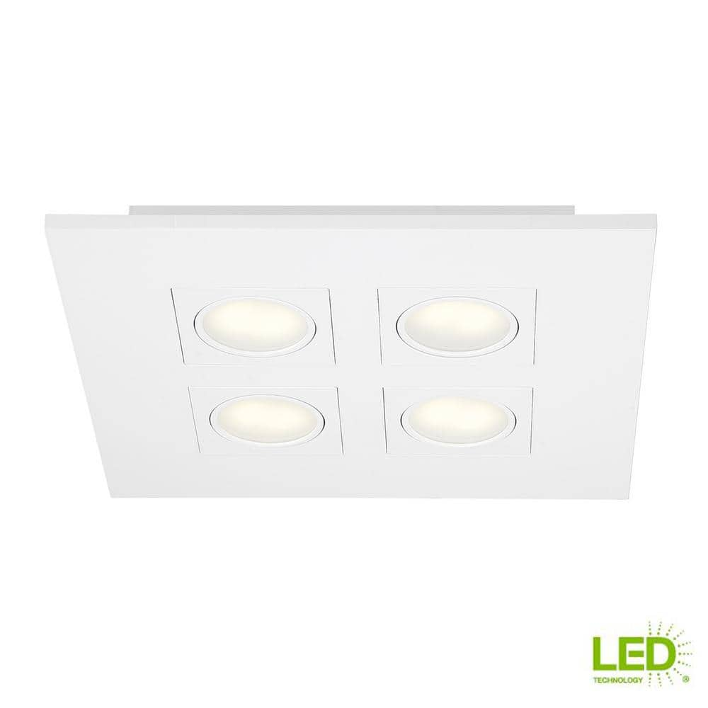 Hampton Bay Galway 9.2-Watt White Integrated LED Flush Mount