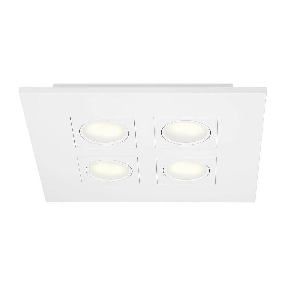 Hampton Bay Galway 9.2-Watt White Integrated LED Flush Mount