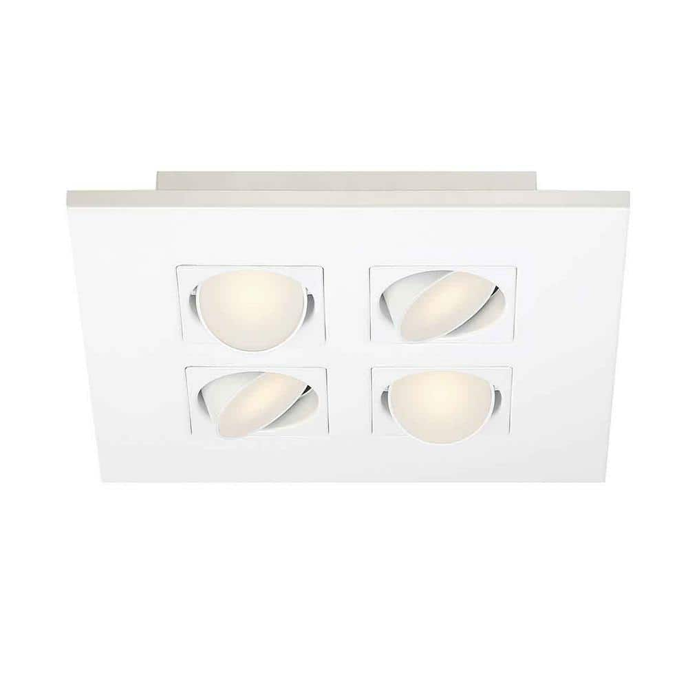 Hampton Bay Galway 9.2-Watt White Integrated LED Flush Mount