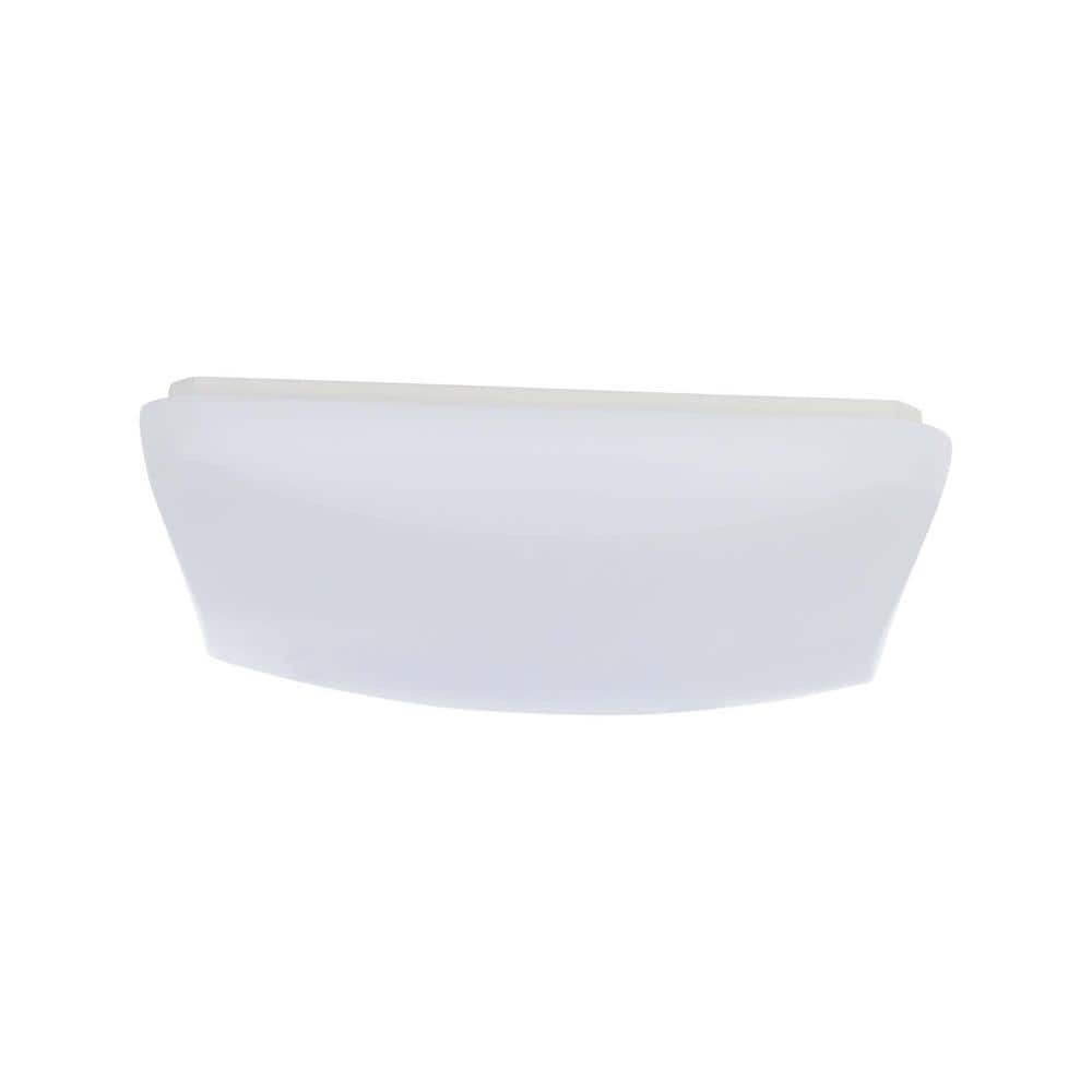 11 in. Square Low-Profile White Integrated LED Flush Mount